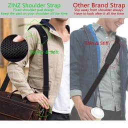 ZINZ 79 inch Shoulder Strap, Extra-thick Fixed Cushion Pad and Dual Clasps Universal Replacement Strap with Metal Swivel Hooks