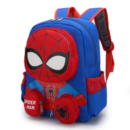 1Pc Mesuca 3D Little Spider Kids Backpack, Cartoon Supes Kindergarten School Bag, Boys Light‑Weight Oxford Cloth Shoulder Bookbag With Small Coin Pouches, Children Daily Travel Backpack Gift