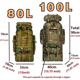 80L/100L Mountaineering Bag Climb Bag Tactical Backpacks Large Backpack Outdoors Hiking Camping Travel Bags