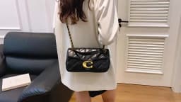 2026 New Women's Fashionable Light Luxury Large Capacity Classic Handbag, Gold Chain Single Shoulder Diagonal Cross Bag for Girl