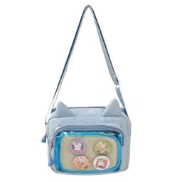 Kawaii Ita Bag for Anime Pins Transparent Window Tote Bag Sweet Lolita Lace Shoulder Bag Large Capacity Handbag for Girls