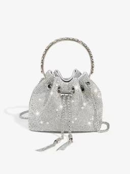 Fashion Rhinestone Handbag Women Prom Clutch Purse Shoulder Crossbody Bags Ladies Glitter Totes Bags Bucket Bag Dinner Package