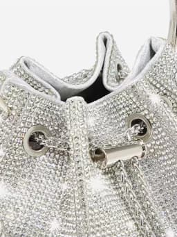 Fashion Rhinestone Handbag Women Prom Clutch Purse Shoulder Crossbody Bags Ladies Glitter Totes Bags Bucket Bag Dinner Package
