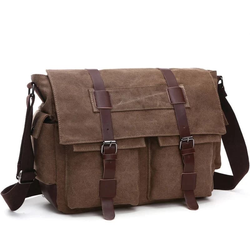 Canvas Men Business Messenger Bags for Men Shoulder Bag Vintage Canvas Crossbody Pack Retro Casual Office Travel Bag