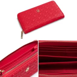 CH Elegant Embossed Zipper Wallet Brand Gold Micro Logo Multi-Card Slots Zipper Compartment Leather Clutch Wallet