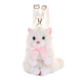 New Realistic Cat Simulated Puppet Cat Backpack Soft Fluffy Cute Cartoon Cat Backpack School Bags Travel Storage