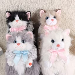 New Realistic Cat Simulated Puppet Cat Backpack Soft Fluffy Cute Cartoon Cat Backpack School Bags Travel Storage
