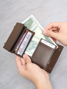 Simple Men's Short Wallet Stylish Business Tri-Fold Credit Card Holder Multi-Functional PU Leather Portable Handbag/Coin Purse