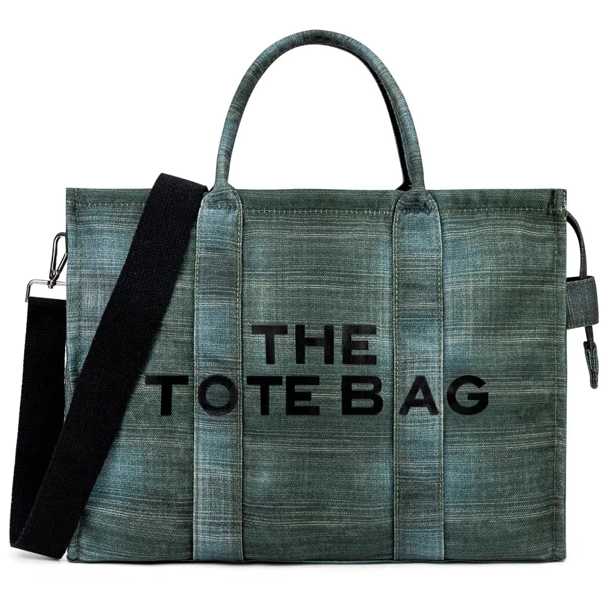 Denim Canvas Tote Bag For Women Large Capacity Color Canvas Bucket Tote Handbags Casual Shoulder Crossbody Bags