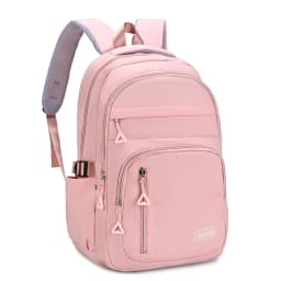Macaron Gentle Solid Color Backpack Lightweight Load Reducing Multi-layer Storage Student School Bags Campus Commuting Backpack