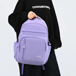 Macaron Gentle Solid Color Backpack Lightweight Load Reducing Multi-layer Storage Student School Bags Campus Commuting Backpack