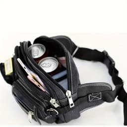 Fashionable Multi Layer Zipper Waist Bag Fanny Pack, Canvas Retro Basic Chest Crossbody Bag Men's Sports Running Phone Pocket