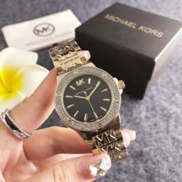 Brand new Michael Kors luxury women's watch bag, diamond-accented dial, quartz movement, casual business style, alloy material,