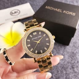 Brand new Michael Kors luxury women's watch bag, diamond-accented dial, quartz movement, casual business style, alloy material,