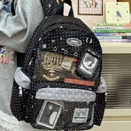 New Y2K Cute Star Polka Dot Ita Backpack Large Capacity Student Schoolbag DIY Display Outdoor Knapsack Casual Travel Rucksacks