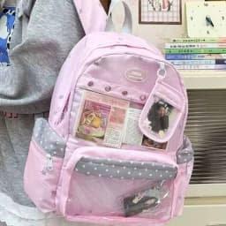 New Y2K Cute Star Polka Dot Ita Backpack Large Capacity Student Schoolbag DIY Display Outdoor Knapsack Casual Travel Rucksacks