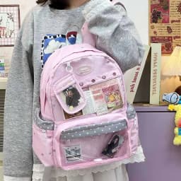 New Y2K Cute Star Polka Dot Ita Backpack Large Capacity Student Schoolbag DIY Display Outdoor Knapsack Casual Travel Rucksacks