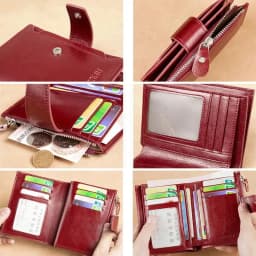 Genuine Leather Wallets for Women Red Money Purses Zipper Rfid Short Female Small Card Holder Coin Purse Trifold Bifold Wallet