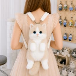 Cute Cat Plush Backpack for Girls, 14 Inch Kawaii Animal Bag, Soft Kitty Shoulder Bag for Everyday Outfits & Gifts