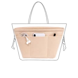 Used For Neverfull Shopping Bag Insert Organizer,PM MM GM Storage Bag Top Zipper 12 Pockets,tote Bag Inner Pouch Liner