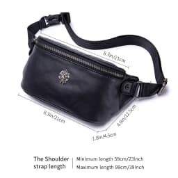 GenuineLeather Fanny Packs for Men Belt Bag Fashionable Waist Pack Sling Crossbody Bag for Workout Travel Camping Hiking Walking