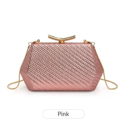 Light Luxury Woven Diamond Pattern Women's Evening Bag Simple Pure Colors Messenger Bag Suitable for Wedding and Party Occasions
