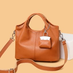 100% cowhide Tote Bags for Work Commuting Carrying Bag College Style Student Outfit Book Shoulder Bags Bolsos Para Mujer wallet