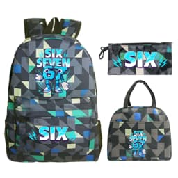 Fun Six Seven Print 3Pcs/Set Backpack Teen Boy Girl Back To School Schoolbag 67 Italian Brainrot Lunch Bag Rucksack Pencil Case