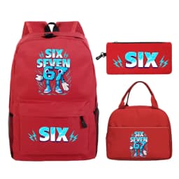 Fun Six Seven Print 3Pcs/Set Backpack Teen Boy Girl Back To School Schoolbag 67 Italian Brainrot Lunch Bag Rucksack Pencil Case