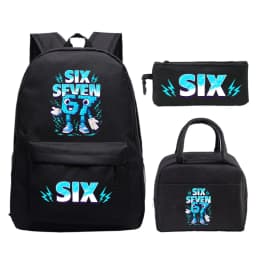 Fun Six Seven Print 3Pcs/Set Backpack Teen Boy Girl Back To School Schoolbag 67 Italian Brainrot Lunch Bag Rucksack Pencil Case