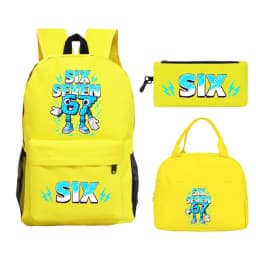 Fun Six Seven Print 3Pcs/Set Backpack Teen Boy Girl Back To School Schoolbag 67 Italian Brainrot Lunch Bag Rucksack Pencil Case