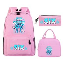 Fun Six Seven Print 3Pcs/Set Backpack Teen Boy Girl Back To School Schoolbag 67 Italian Brainrot Lunch Bag Rucksack Pencil Case
