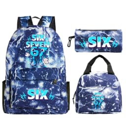 Fun Six Seven Print 3Pcs/Set Backpack Teen Boy Girl Back To School Schoolbag 67 Italian Brainrot Lunch Bag Rucksack Pencil Case