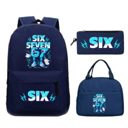Fun Six Seven Print 3Pcs/Set Backpack Teen Boy Girl Back To School Schoolbag 67 Italian Brainrot Lunch Bag Rucksack Pencil Case