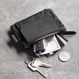 RFID Blocking Minimalist Travel Wallet Zipper Pouch Coin - Compact Card Holder and Cash Wallet, Multifunctional Wallet with Flap