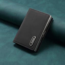 Denior Magsafe Magnetic Card Bag, Press Type Automatic Pop-Up Multifunctional Card Box, Can Hold 6-10 Credit Cards Leather Walle