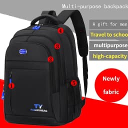 Neutral style men's and women's business backpack suitable for travel, student use. Made of nylon material.