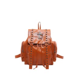 Rivet Y2K Backpack Women Gothic Punk PU Leather Shoulder Bag Ladies Vintage Harajuku Backpacks College Large Capacity School Bag