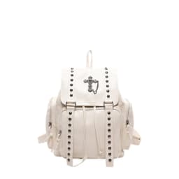 Rivet Y2K Backpack Women Gothic Punk PU Leather Shoulder Bag Ladies Vintage Harajuku Backpacks College Large Capacity School Bag