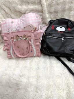 Y2K Black PU Leather Bear Backpack Kawaii Creepy Cute Goth Punk Doll Bag Harajuku Streetwear Emo Grunge Girls Women Shoulder Bag