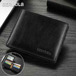 2526 Bestseller Short-style Wallet Crafted from Genuine Top-grain Cowhide Leather Features RFID Blocking Technology Card Slot De