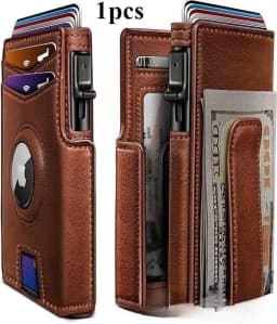 Men's Short Bifold Aluminum Case Wallet, Multi Card Slot Credit Card Holder, Durable Metal Wallet Ideal for Business & Daily Use