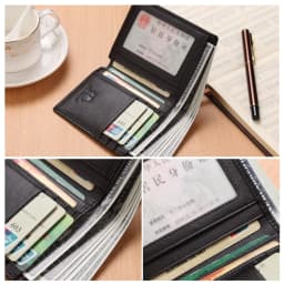 BISON DENIM Genuine Leather Wallet Men Brand Fashion Short Purses Coin Purse ID Credit Card Holder Slim Bifold Wallet Men