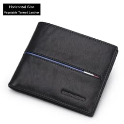 BISON DENIM Genuine Leather Wallet Men Brand Fashion Short Purses Coin Purse ID Credit Card Holder Slim Bifold Wallet Men