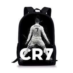 Football Black Print Single Layer Backpack for Boy/Girls Best Gifts 2D Flat Cartoon SchoolBag for Children Bags