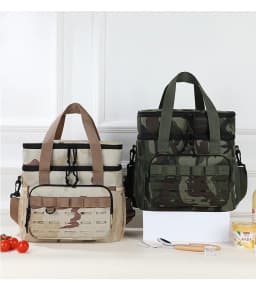 Picnic Bag Outdoor Camouflage Fashion Foreign Style Hot-Selling Lunch Bag Large Capacity Fresh-Keeping Ice Bag Oxford Cloth Lunc
