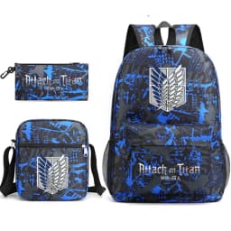 Attack on Titan EREN MIKASA Backpack Schoolbag Shoulder Bag Pencil Case Gift for Kids Students