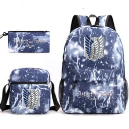 Attack on Titan EREN MIKASA Backpack Schoolbag Shoulder Bag Pencil Case Gift for Kids Students
