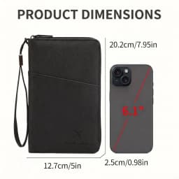 RFID Blocking Leather Family Passport Holder Travel Wallet Wrist Strap Pen Slot Card Ticket Document Organizer Travel Essentials