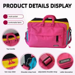 Fashion Dopamine Color Travel Duffle Bag, Expandable Weekend Overnight Bag, Ideal for Yoga, Short Trips, Gym, Weekend Getaways